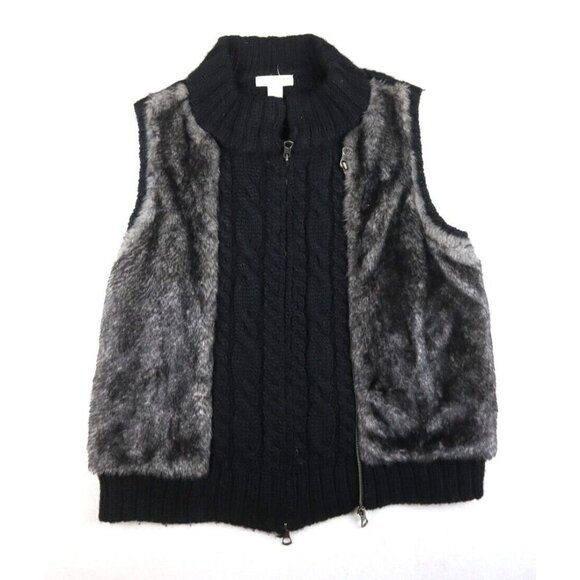 KENAR - WOMEN'S FAUX FUR FRONT SWEATER VEST - SIZE XL - Picture 1 of 4